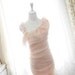10% OFF SALE one shoulder dress chiffon floral petals ruffles cape bodycon tulle pale pink dreamy romantic Pastel