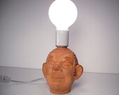 Vintage Chia Head Bright Idea Lamp