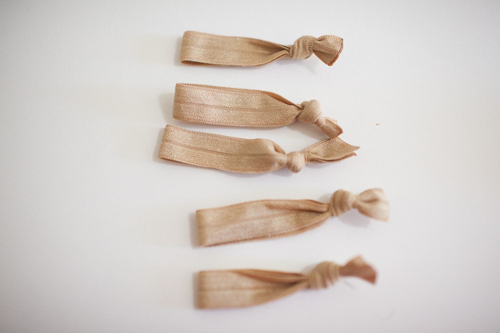 Fabric Hair Ties - Set of 5 - Basic Tan Pack