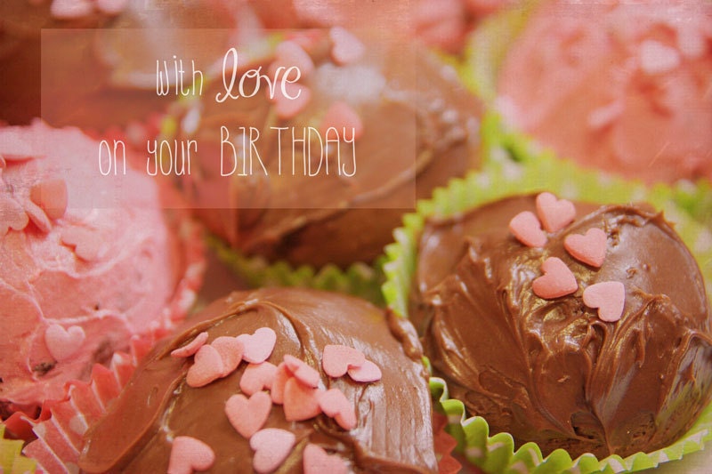 blank card 'with love on your birthday' premium quality greeting card