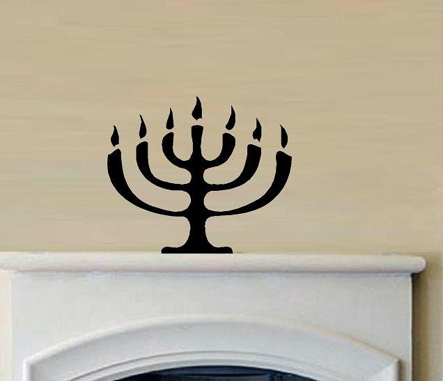 vinyl wall decal Menorah design 2 chanukkah hanukkah
