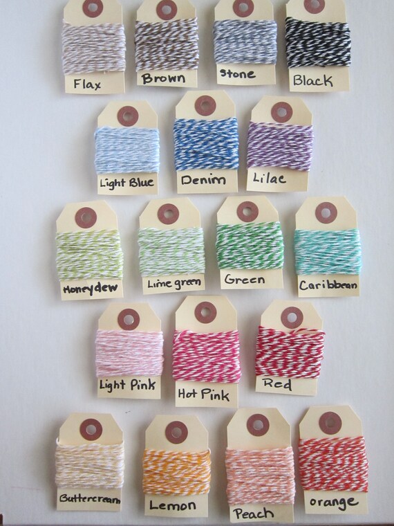 Choose 4 (5 yard bundles) 100% Cotton Bakers Twine for a total of 20 yards Il_570xn