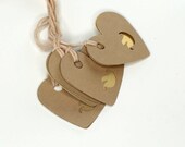 Gift tag Set of 15. Craft Heart and Gold Leave price tags.