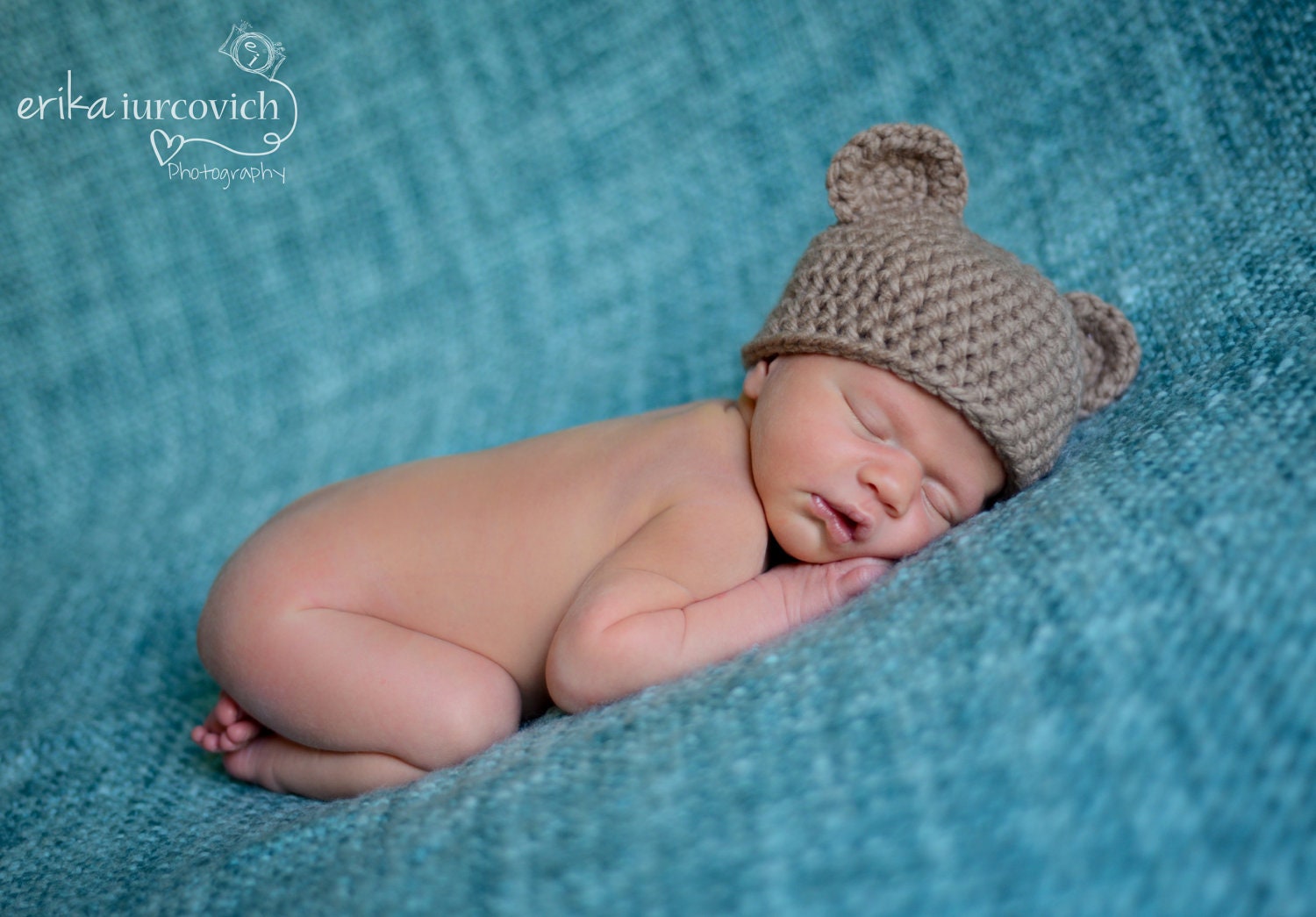 Crochet Bear Hat, Baby Hat, Newborn Boy or Girl Photo Prop