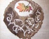 Necklace Felt Felted Crochet Freeform Fashion Beige White Brown Modern Accessory Fiber Art Sale Gift for Her