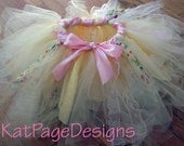 Child's Fairy Skirt Tutu -Yellows & Pink  w/ ribbon waist