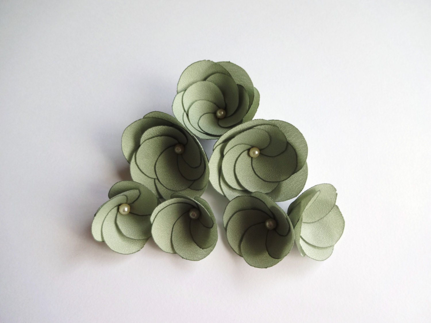 Sage Green Flowers Embellishment