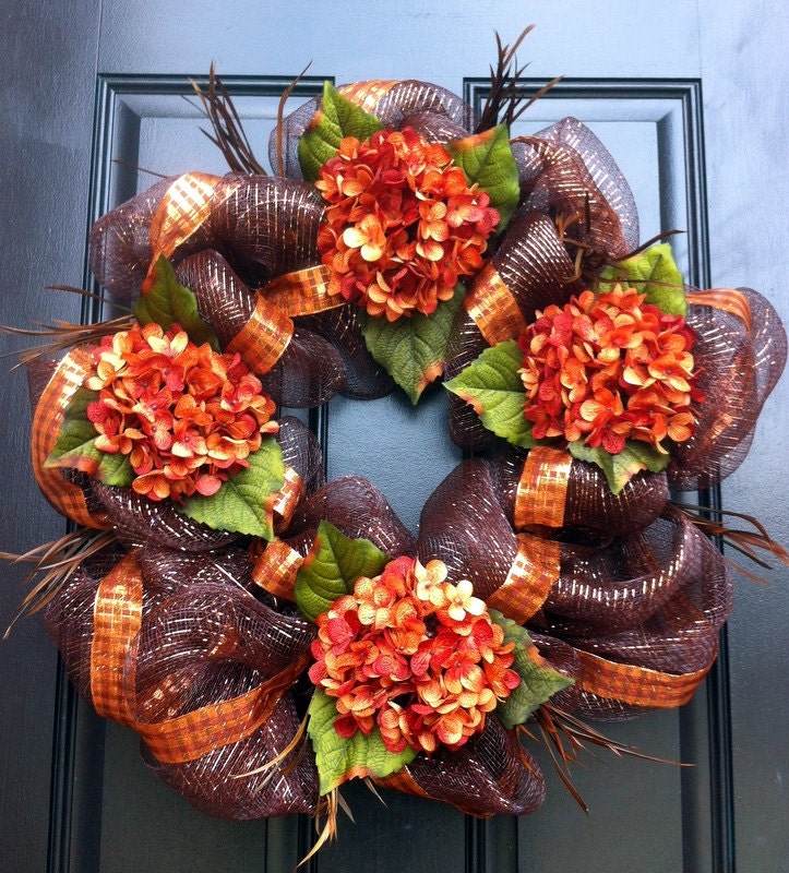 Fall Wreath - Fall Deco Mesh Wreath - Fall Floral Wreath - Fall Decor