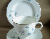 Vintage Sadler Wellington Harebell Tea cup Trio