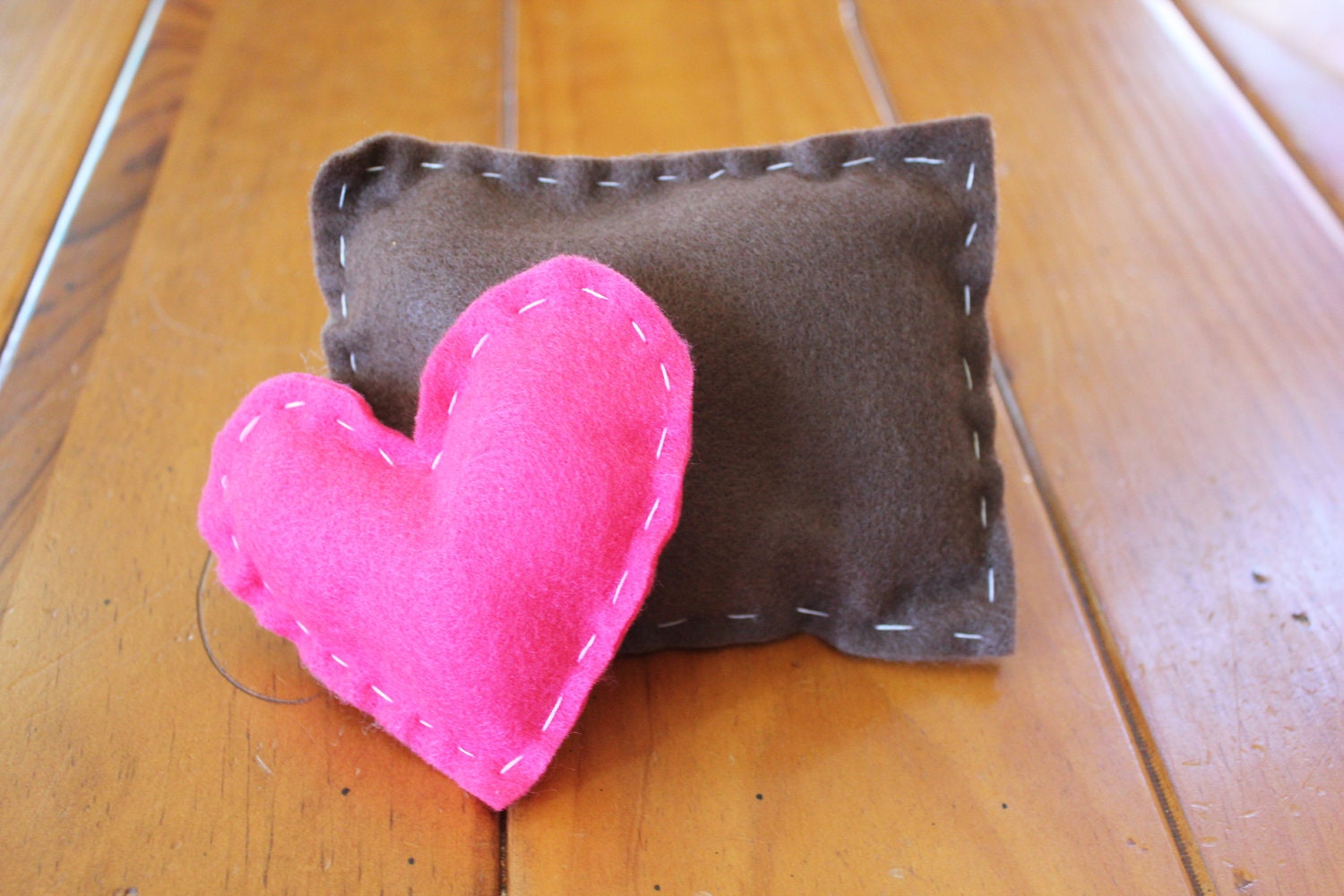 Kids My First Sewing Starter Craft Kit  - Makes 2 Shapes / Pillows, Pink & Brown
