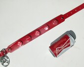 Custom Budweiser beer cap leather dog collar with paw bottle opener. Any size or color