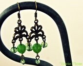 Green Chandelier Earrings