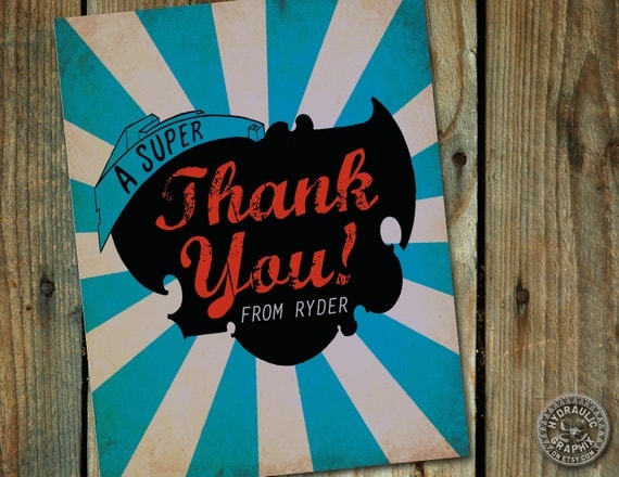 Super Hero themed party Thank You cards - customize to match any invitation in my shop Il_570xn