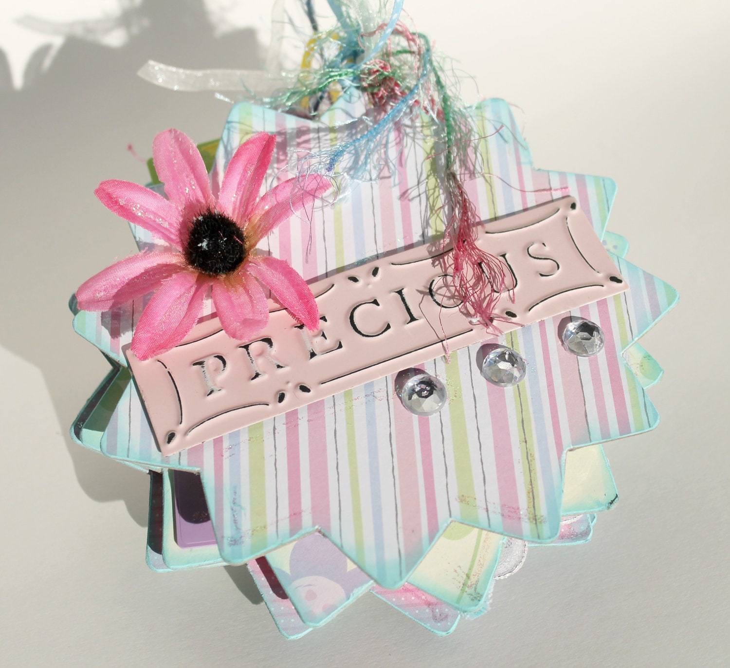 Baby Girl Scrapbook Album, Photo Journal, Altered Journal, Memory Book, ASSEMBLED and Ready for Your Photos
