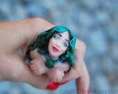 Sexy SIren in your book. Unusual art bookmark. Minty Mermaid in the book. Nautical present fot him, for her turquoise desk accessory