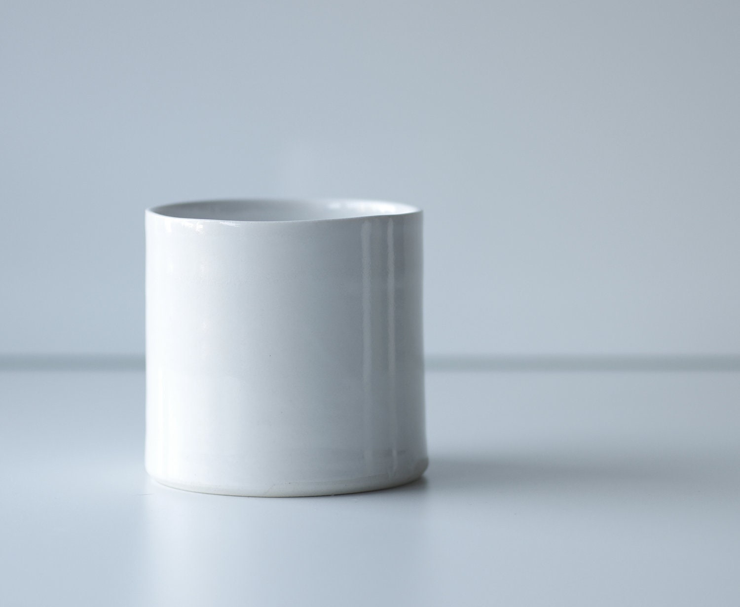 minimalist modern ceramic short white cup porcelain minimal tumbler / simple cup modern pottery