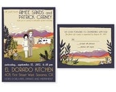 Vintage Travel Poster-Custom Illustrated Wedding Invitation-Design Fee