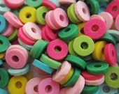 Acrylic Spacer Beads, Multi-Colored, 5 mm x 1 mm -- 140 beads