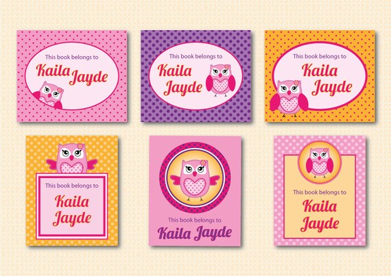 Printable OWL BOOK PLATES - Personalized Il_570xn