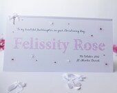 Hand-Made Personalised Name Christening or new baby Card.