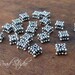 Sterling Silver Bali Square Two Layer Oxidized Heishe Spacer Beads 5mm - 20 Beads - S0012