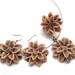 Polymer Clay Nude Beige and Brown Flower Adjustable Ring. Hand Crafted Flower Jewelry
