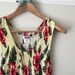 womans vintage  retro dress 1950s womanse uk 10 us 8 floral cream hawaiian  red flowers  sleeveless flowers