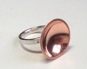 Copper Cup Ring - Silver band