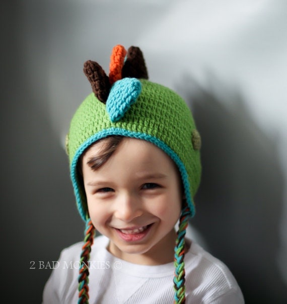 DINOSAUR Hat,Baby boy hats,  BOYS Hat, Toddler Hat, Childrens hats