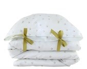 ORGANIC Toddler Bedding set - Little Prince/Princess -white, pink