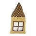 Little HOUSE shaped pillow - yellow and brown