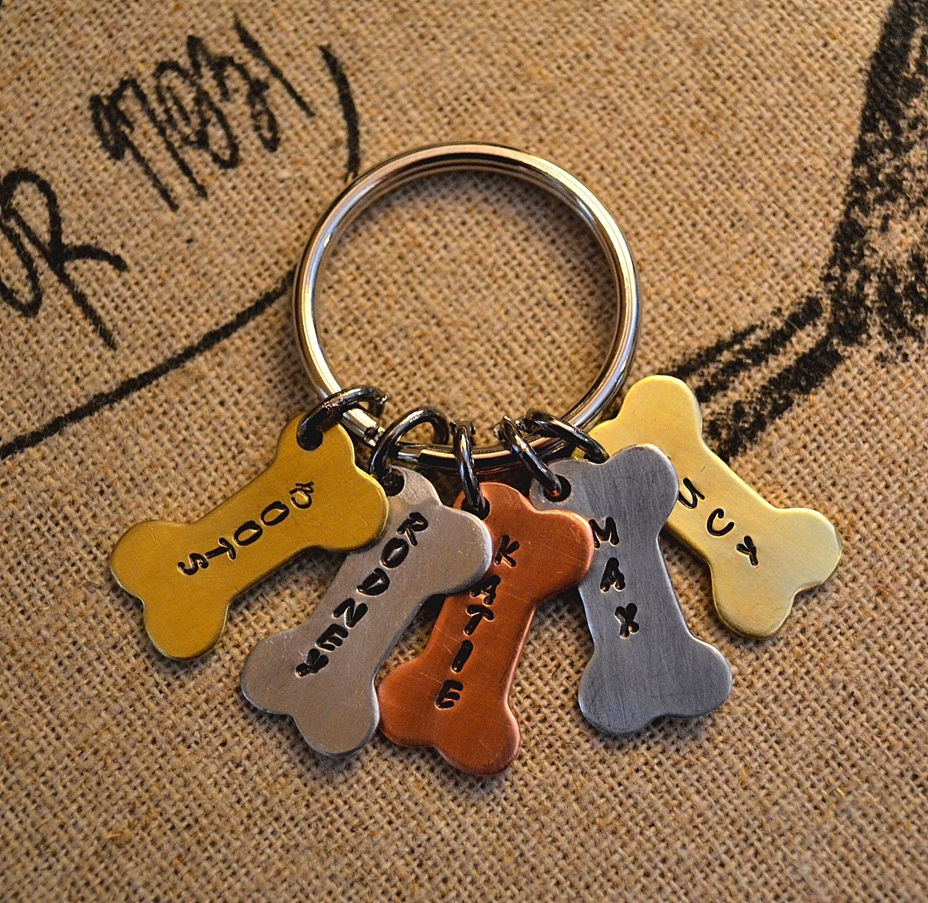 Personalized Handstamped Brag Keychain