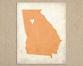 Personalized Georgia Love State Art Print