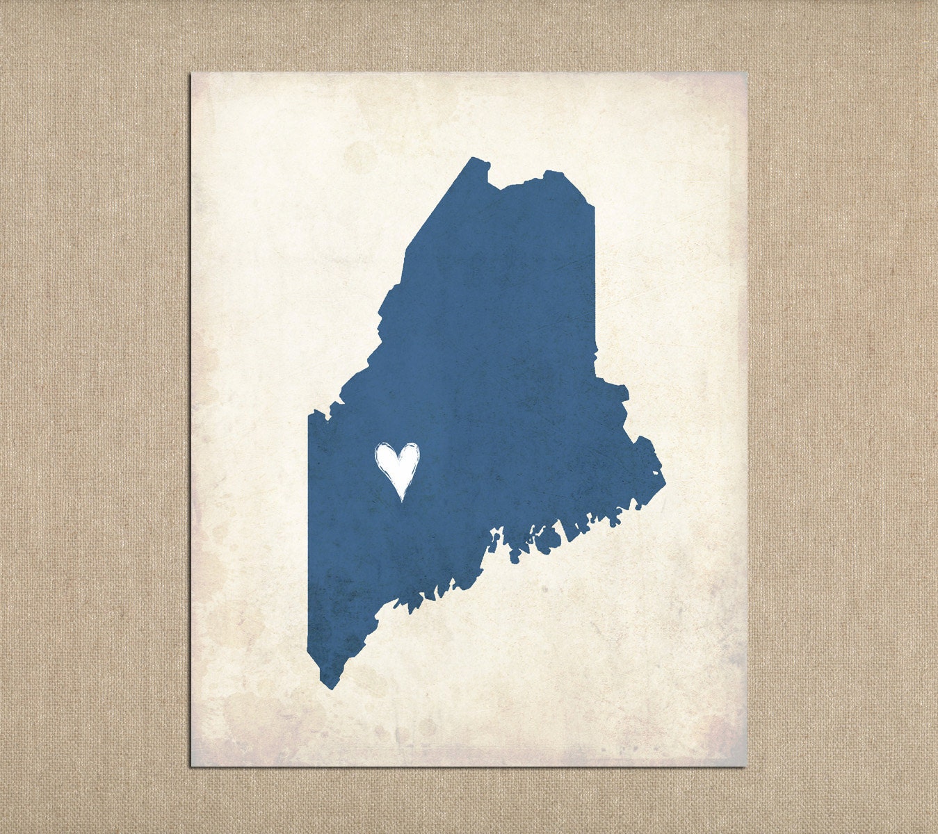 Personalized State Art Maine Love Customizable 8x10 Print