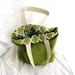 Market tote bag in green and blue ikat print. Reversible ikat tote bag. Large 14 x 16 book bag carry all