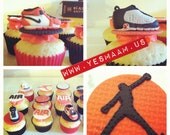 12 Jordan Shoe Fondant Cupcake Toppers