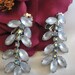 Blue Moonstone Rhinestone Dangle Vintage Earrings