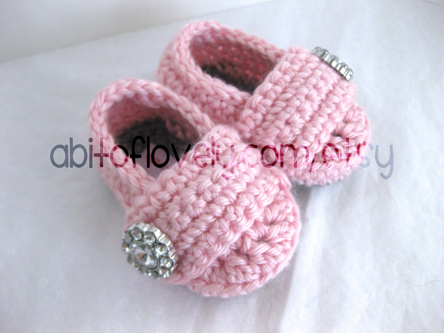 Spring Baby Girl Infant Shoes / Slippers / Booties - Grey & Pink, Jewel - YOUR choice size - (newborn - 12 months) - photo prop - children