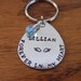 Personalized keychain. Handstamped with a name, date or short message.