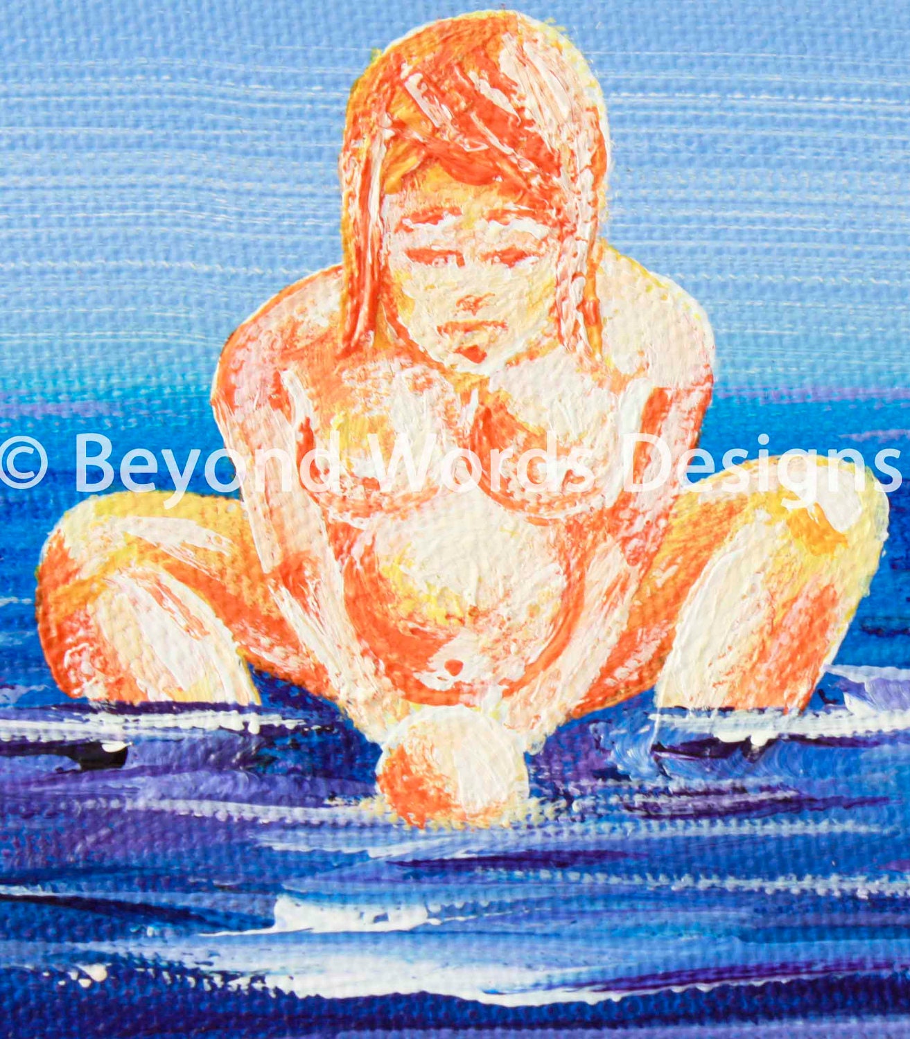 Water-birth, Matted Giclee 8x10 print, mother and child, giving birth, new life, natural labor, Midwife and Doula Gift, Blessingway