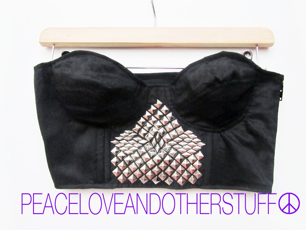 Black Studded Bustier Top