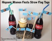 Hispanic Women Fiesta Flag Tags for Straws or Favors Il_170x135