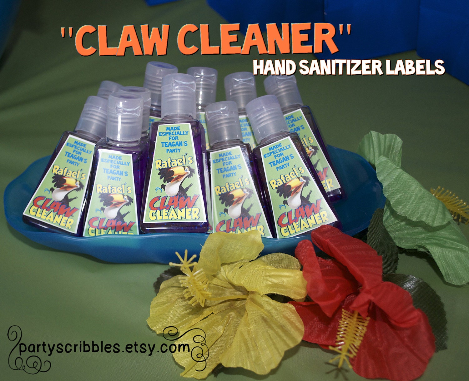 RIO Birthday "Claw Cleaner" Labels Personalized Printable DIY Il_570xn
