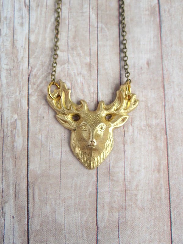 Moose head necklace Deer head trophy
