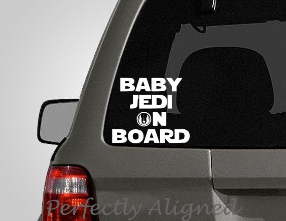 Star Wars inspired, "Baby Jedi On Board" vinyl decal - Car decal - Family decal - Baby on Board