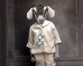 William - Vintage 5x7 Goat Print - Anthropomorphic - Altered Photo - Photo Collage - Whimsical Art - Unique Gift Idea - Billy Goat