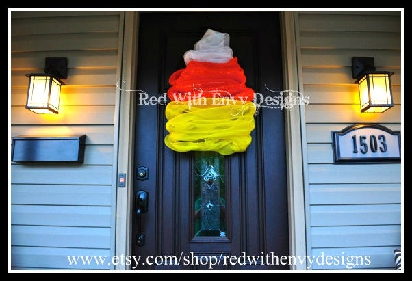 Candy Corn Wreath, Halloween Wreath, Halloween Decoration, Wreath, Candy Corn, Door Hanger