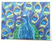 OOAK Original Acrylic Painting "Peacock" 11x14 Stretch Canvas