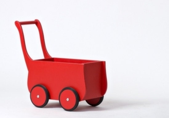 Wooden cart / pushchair / stroller / pram / buggy  RED
