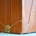 Vintage Suitcase Rusty Brown Dual Handle